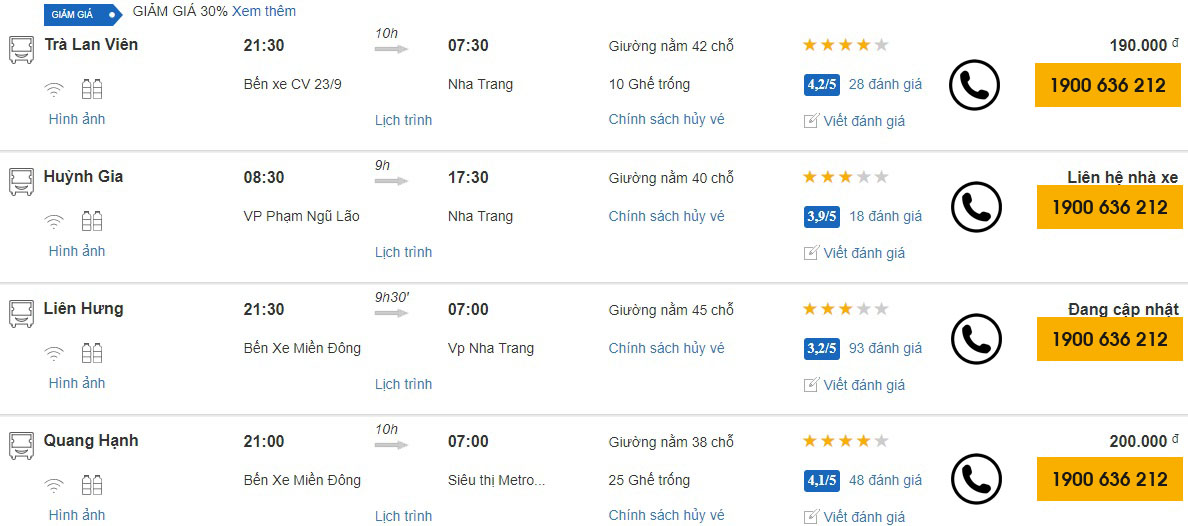 Xe khách Sài Gòn đi Khánh Hòa